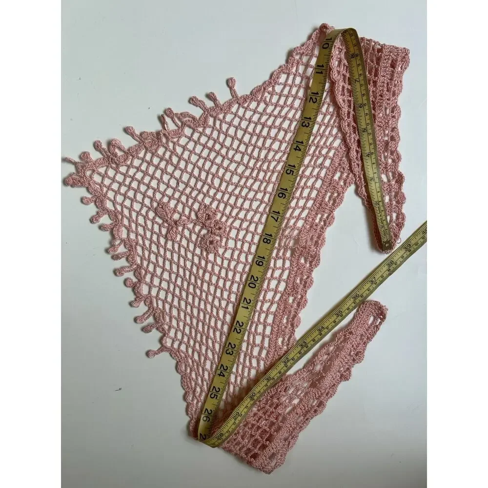 Handmade Crochet Hair Bandana | Lightweight Summer Head Scarf | Cotton Head Wrap